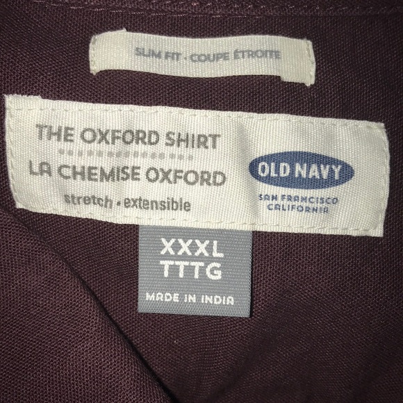 Burgundy Old Navy “The Oxford” Shirt button down - Picture 2 of 5